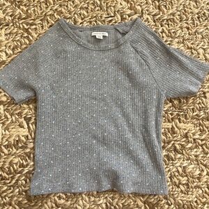 American Eagle women's ribbed floral tee